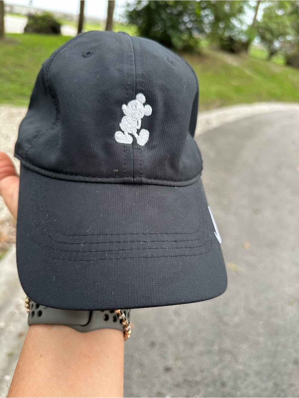 Black Cap with White Embroidered Character